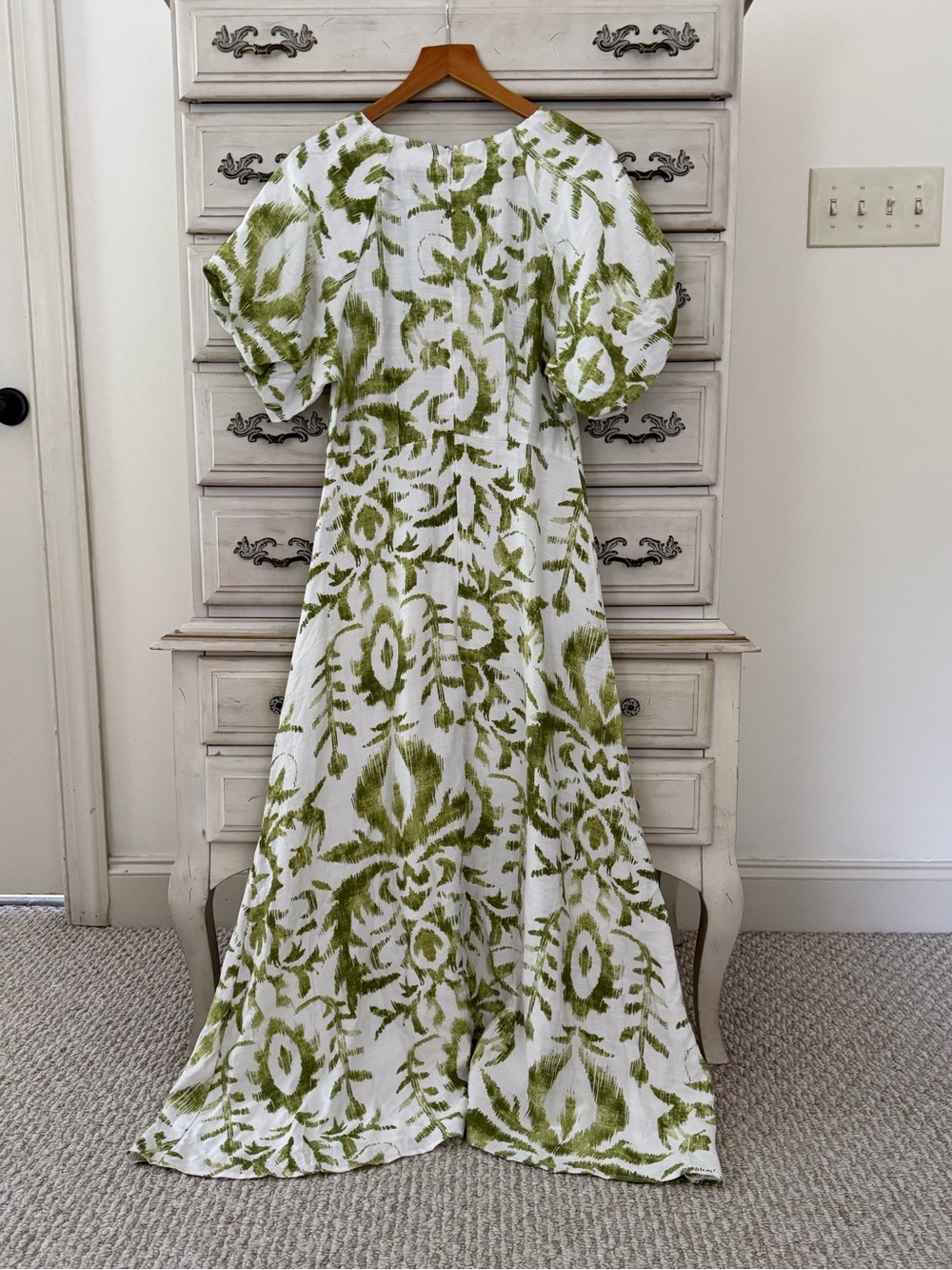 Boho Green Euro Summer Midi Dress - Picture 5 of 6